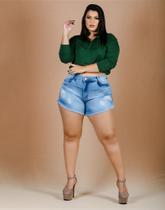 Short jeans com lycra azul claro n 46