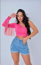 Short jeans com Pedraria ,Azul claro 100%algodao Short jeans com Pedraria ,Azul claro 100%algodao