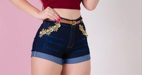 Short jeans curto com Detalhes Bolso