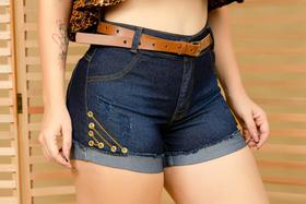 Short Jeans curto com Detalhes na pernas Short Jeans curto com Detalhes na pernas