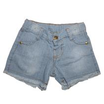 Short jeans feminino azul claro delave skl