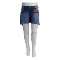 Short Jeans Feminino Barra Simétrica Cós Desfiado Plus Size