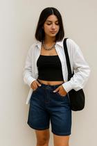 Short Jeans Feminino Cintura Alta Bermuda Jorts Jeans Moda Casual