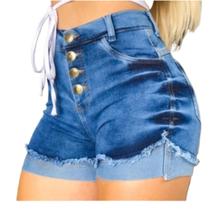 Short jeans Feminino cintura alta com elastano Short jeans Curto Jeans Feminino Jeans Luxo