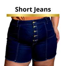 Short Jeans feminino Cintura Alta com Lycra Premium Plus Size