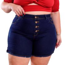 Short Jeans Feminino Cintura Alta Elastano Bermuda Plus Size Short Jeans Feminino Cintura Alta Elastano Bermuda Plus Size