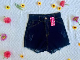 Short Jeans Feminino Cintura Alta Linha Premium