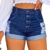 Short Jeans Feminino Cintura Alta Short Levanta Bumbum Tendência da Moda