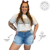 Short Jeans Feminino Com Barra Desfiada