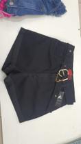 Short jeans, feminino com cinto, cor preta, tamanho 40