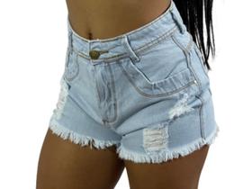 Short Jeans Feminino Desfiado Cintura Alta C37 Short Jeans Feminino Desfiado Cintura Alta C37
