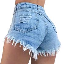 Short Jeans Feminino Destroyed Lavagem Normal Barra Desfiada tamanho 38 Short Jeans Feminino Destroyed Lavagem Normal Barra Desfiada tamanho 38