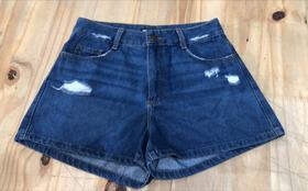 Short Jeans Feminino Hot Pants Cintura Alta Desfiado Cós alto Hering Short Jeans Feminino Hot Pants Cintura Alta Desfiado Cós alto Hering