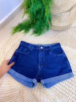 Short Jeans Feminino Mom com Barra Dobrada tamanho 42 Short Jeans Feminino Mom com Barra Dobrada tamanho 42
