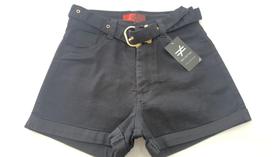 Short Jeans feminino, na cor preta, tamanho 42 Short Jeans feminino, na cor preta, tamanho 42
