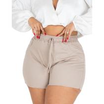 Short Jeans Feminino Plus Size Cintura Alta Lycra E Elástico