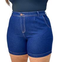 Short Jeans Feminino Plus Size Modelo Curve Bolso na Frente 48 ao 64