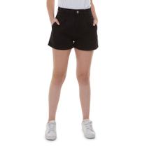 Short Jeans Feminino Preto Cintura Alta