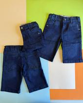 Short Jeans Infantil Masculino Carbono Premium Ajustável