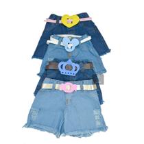 short jeans infantil menina com elástico