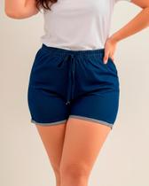 Short Jeans Plus size Feminino Com Cos Elastico Ajustavel Barra virada 954593 Short Jeans Plus size Feminino Com Cos Elastico Ajustavel Barra virada 954593