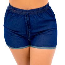 Short Jeans Plus size Feminino Com Cos Elastico Ajustavel Barra virada 954593