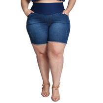 Short Jeans Plus Size Gestante Premium Super Stretch Linda Gestante