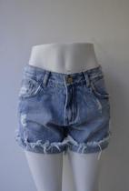 Short Jeans Print Boyfriend Lavagem Média Tamanho 38