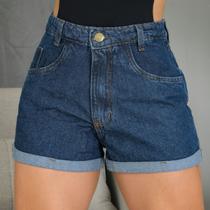 Short Jeans Tradicional Escuro Barra Dobrada