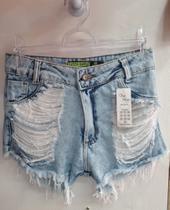 Short Jens Feminino destroyed com forro com forro na Frente Tamanho 36