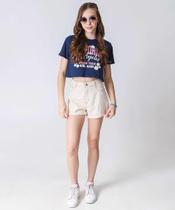 Short Juvenil Jeans Cintura Alta Tam 10 a 16 Marisa Be-87119 Short Juvenil Jeans Cintura Alta Tam 10 a 16 Marisa Be-87119