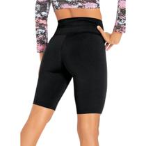 Short Legging Feminina Academia Preta Sem Transparencia