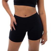 Short Legging Feminino Moda Fitness Com Cos Alto Zero Transparência