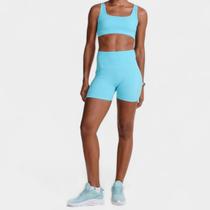 Short Legging Lupo Canelado Seamless - Verde Água Short Legging Lupo Canelado Seamless - Verde Água