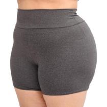Short Legging Plus Size Fitness Academia Ginástica Corrida Treino Cós Alto G1 G2 G3