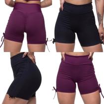 Short Levanta Bumbum Com Regulagem Lateral Bermuda Fitness