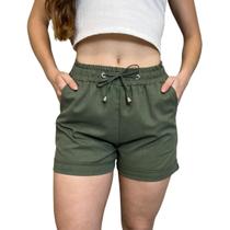 Short Linho Feminino Cós Elastico e Cordão Viscose Soltinho