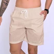 Short Linho Masculino Bermuda Praia Verão Hugo Jobs