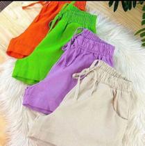 Short linho Social Claudia Tamanho P M G Cor Bege Short linho Social Claudia Tamanho P M G Cor Bege
