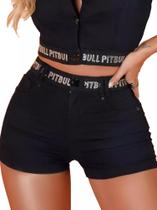 Short Logomania Em Strass Pit Bull Jeans 69905