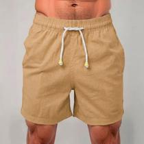 Short Masculino Bermuda Mauricinho Leve Praia Verão em Linho
