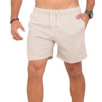 Short Masculino Branco Linho ajuste modelo Mauricinho Tendencia Bege e Preto Moda Praia Short Masculino Branco Linho ajuste modelo Mauricinho Tendencia Bege e Preto Moda Praia