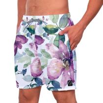 Short Masculino Flores Runner Confortável Casual Academia Short Masculino Flores Runner Confortável Casual Academia
