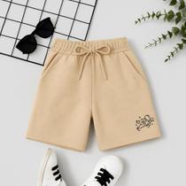 Short Masculino Infantil Estampa Astronauta 111 Prático Tecido Respirável Estampa Qualidade Fofa