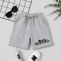 Short Masculino Infantil Estampa Gamer 116 Moda Streetwear Menino De 2 a 14 Anos Escola Creche
