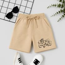 Short Masculino Infantil Estampa King 117 Estilo Atlético Streetwear Menino Kids Junior Creche