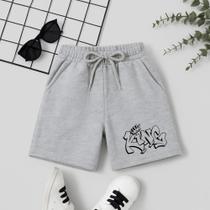 Short Masculino Infantil Estampa King 117 Estilo Atlético Streetwear Menino Kids Junior Creche