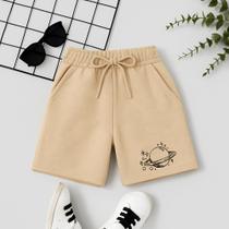 Short Masculino Infantil Estampa Saturno 119 Menino Tecido Respirável Macio Lindo Fofo Outfits Look
