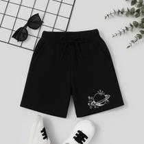 Short Masculino Infantil Estampa Saturno 119 Menino Tecido Respirável Macio Lindo Fofo Outfits Look