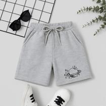 Short Masculino Infantil Estampa Saturno 119 Menino Tecido Respirável Macio Lindo Fofo Outfits Look